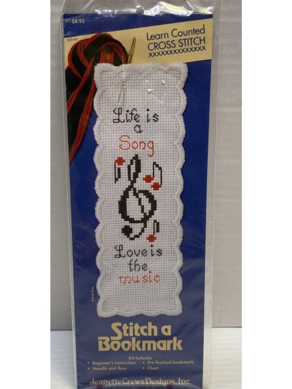 Jeanette Crews Designs Life is a Song Counted Cross Stitch Bookmark Kit - NEW